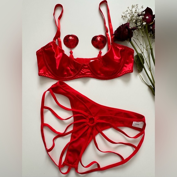 3pcs lingerie set | Half coverage bra - Picture 2 of 14